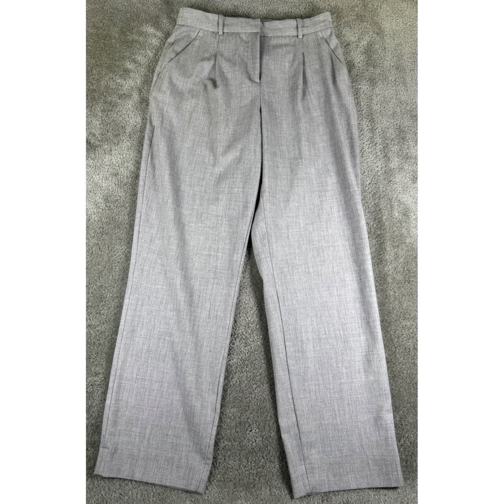 Abercrombie & Fitch Curve Love Sloane Tailored Pant Grey Pleated Wide Leg 8L 29